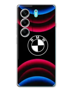 Чохол для TECNO Camon 40 з картинкою «Логотип BMW та неонові дуги»