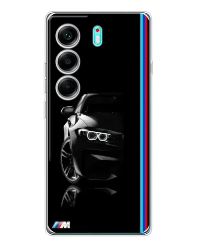 Чохол для TECNO Camon 40 з картинкою «Силует BMW в темряві»