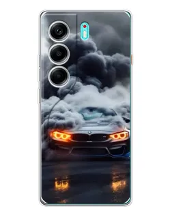 Чохол для TECNO Camon 40 з картинкою «BMW у диму»