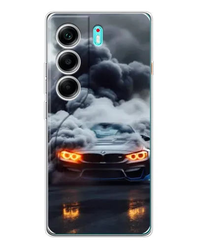 Чохол для TECNO Camon 40 з картинкою «BMW у диму»