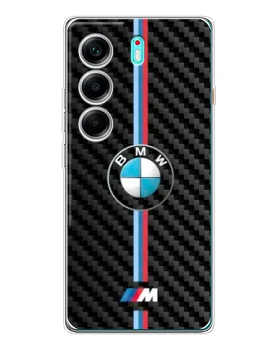 Чохол для TECNO Camon 40 з картинкою «Емблема BMW та карбон»