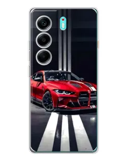 Чохол для TECNO Camon 40 з картинкою «Червона BMW на дорозі»