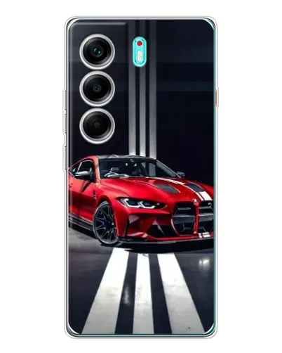 Чохол для TECNO Camon 40 з картинкою «Червона BMW на дорозі»