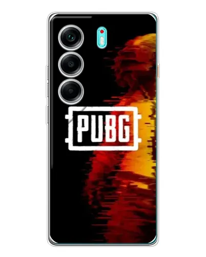 Чехол для TECNO Camon 40 с картинкой «Яркий логотип PUBG»