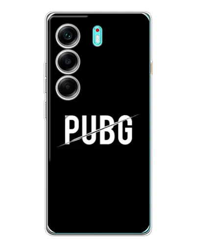 Чехол для TECNO Camon 40 с картинкой «PUBG — белый логотип» Чехол для TECNO Camon 40 с картинкой «PUBG — белый логотип»