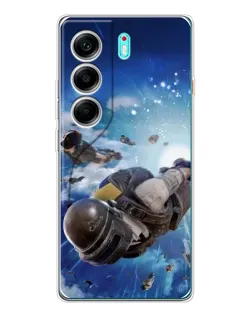 Чехол для TECNO Camon 40 с картинкой «Десант PUBG — прыжок»