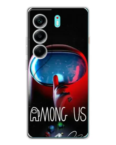 Чохол для TECNO Camon 40 з картинкою «Червоний імпостер — макро»