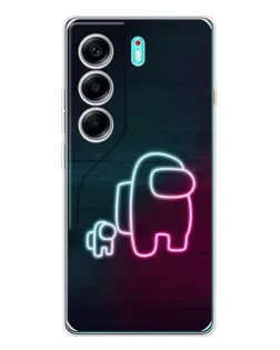 Чохол для TECNO Camon 40 з картинкою «Among Us неон-арт»