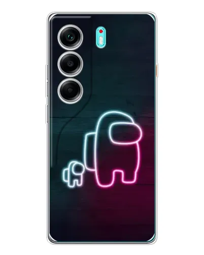 Чохол для TECNO Camon 40 з картинкою «Among Us неон-арт»