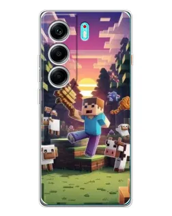 Чехол для TECNO Camon 40 с картинкой «Стив на ферме» Чехол для TECNO Camon 40 с картинкой «Стив на ферме»
