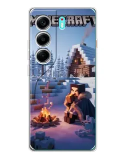 Чохол для TECNO Camon 40 з картинкою «Зимовий Minecraft»