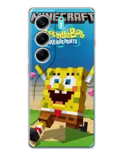 Чохол для TECNO Camon 40 з картинкою «Губка Боб Minecraft» Чохол для TECNO Camon 40 з картинкою «Губка Боб Minecraft»