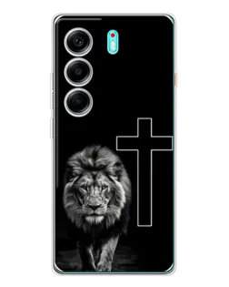 Чохол для TECNO Camon 40 з картинкою «Лев та Хрест»