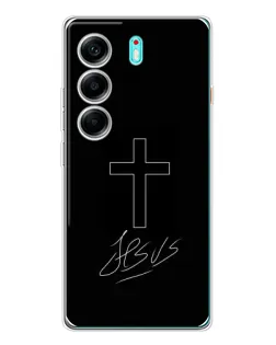 Чехол для TECNO Camon 40 с картинкой «Графический крест Jesus»