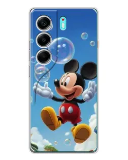 Чехол для TECNO Camon 40 с картинкой «Mickey и мыльные пузыри»
