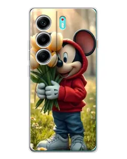 Чехол для TECNO Camon 40 с картинкой «Микки с тюльпанами»