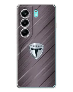 Чохол для TECNO Camon 40 з картинкою «Металева текстура Tesla»