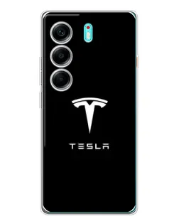 Чохол для TECNO Camon 40 з картинкою «Tesla White Logo»