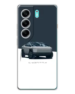 Чохол для TECNO Camon 40 з картинкою «Сріблястий Cybertruck Tesla»