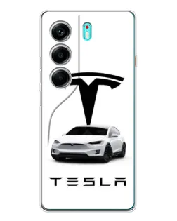 Чохол для TECNO Camon 40 з картинкою «Tesla White Style»