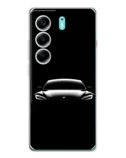 Чохол для TECNO Camon 40 з картинкою «Фари Tesla Night»