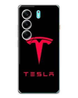 Чохол для TECNO Camon 40 з картинкою «Tesla Red Logo»