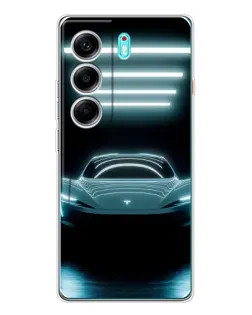 Чохол для TECNO Camon 40 з картинкою «Tesla в неоні»
