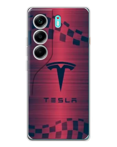 Чохол для TECNO Camon 40 з картинкою «Тесла червоний карбон» Чохол для TECNO Camon 40 з картинкою «Тесла червоний карбон»