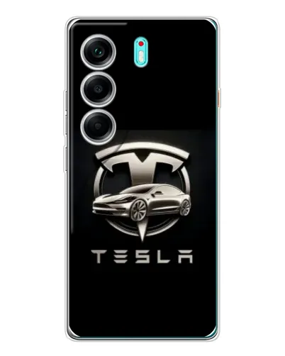 Чохол для TECNO Camon 40 з картинкою «Tesla — срібне авто» Чохол для TECNO Camon 40 з картинкою «Tesla — срібне авто»