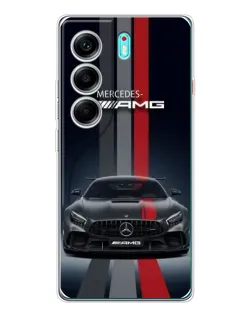 Чохол для TECNO Camon 40 з картинкою «Mercedes — білий карбон»