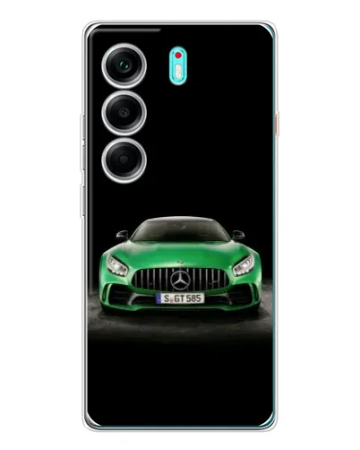 Чохол для TECNO Camon 40 з картинкою «Mercedes — неоновий лого»