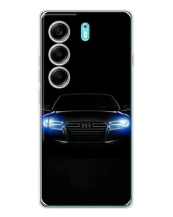 Чехол для TECNO Camon 40 с картинкой «Audi в неоне»
