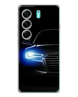 Чехол для TECNO Camon 40 с картинкой «Неоновый взгляд Audi»