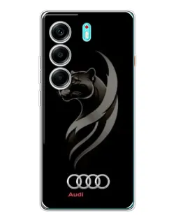 Чехол для TECNO Camon 40 с картинкой «Графика — пантера и Audi»