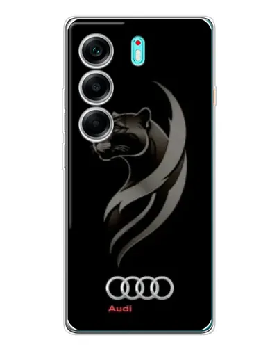 Чехол для TECNO Camon 40 с картинкой «Графика — пантера и Audi» Чехол для TECNO Camon 40 с картинкой «Графика — пантера и Audi»