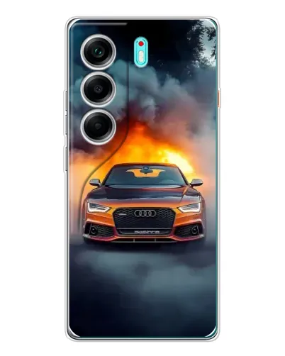 Чехол для TECNO Camon 40 с картинкой «Audi в огненном дыму» Чехол для TECNO Camon 40 с картинкой «Audi в огненном дыму»