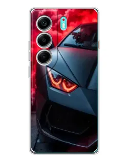 Чохол для TECNO Camon 40 з картинкою «Lamborghini червоне сяйво»