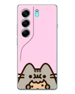 Чехол для TECNO Camon 40 с картинкой «Pusheen и печенье»