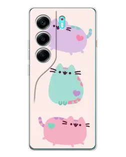 Чехол для TECNO Camon 40 с картинкой «Pusheen трио»