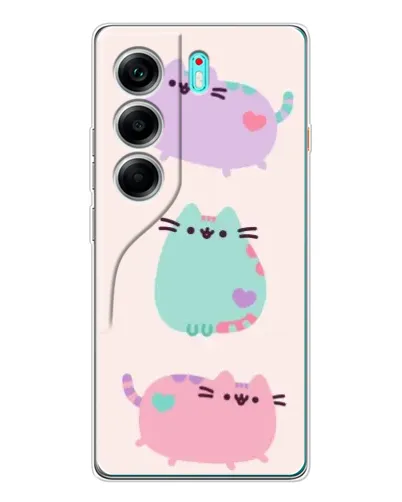 Чохол для TECNO Camon 40 з картинкою «Pusheen тріо»