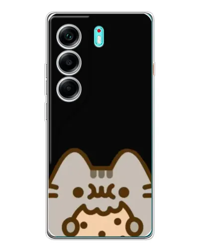 Чохол для TECNO Camon 40 з картинкою «Пушин на чорному»