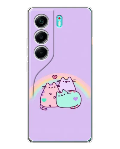 Чохол для TECNO Camon 40 з картинкою «Веселкові Пушини»