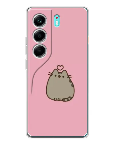 Чохол для TECNO Camon 40 з картинкою «Pusheen серце»