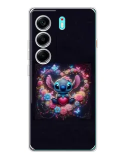 Чохол для TECNO Camon 40 з картинкою «Stitch у квітах»