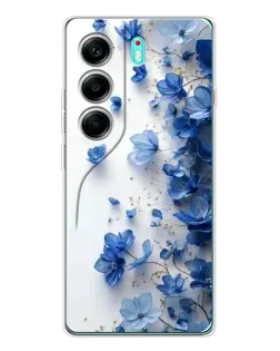 Чохол для TECNO Camon 40 з картинкою «Блакитний квітковий каскад»