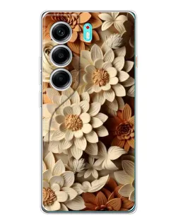 Чохол для TECNO Camon 40 з картинкою «Бежевий флористичний декор»