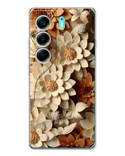 Чохол для TECNO Camon 40 з картинкою «Бежевий флористичний декор» Чохол для TECNO Camon 40 з картинкою «Бежевий флористичний декор»