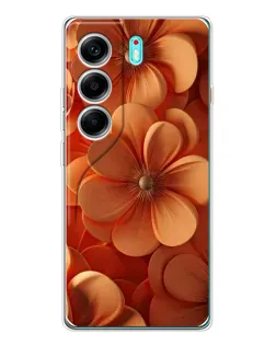 Чохол для TECNO Camon 40 з картинкою «Помаранчева макро квітка»