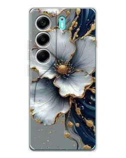Чохол для TECNO Camon 40 з картинкою «Біла квітка та золотий флюїд»
