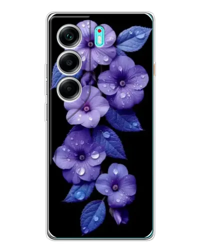 Чохол для TECNO Camon 40 з картинкою «Фіолетові квіти з росою» Чохол для TECNO Camon 40 з картинкою «Фіолетові квіти з росою»